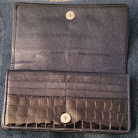 Brighton Black Crocodile-Patterned Wallet - Picture 2 of 7